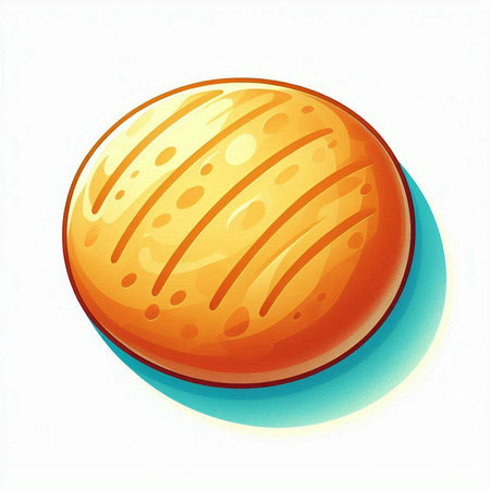 Illustration of a round loaf of bread on a white background.