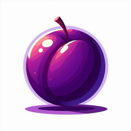 Plum vector illustration. Isolated on white background. Vector illustration.のイラスト素材