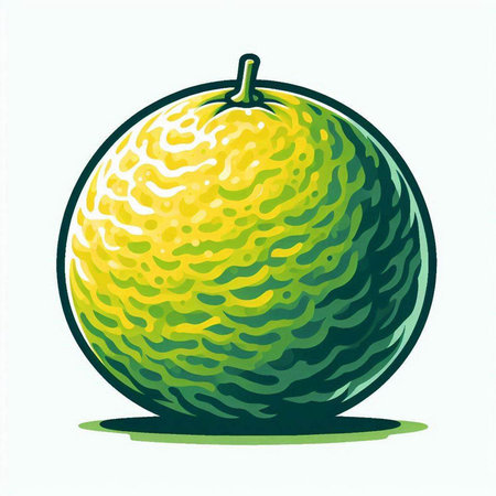 Grapefruit. Vector illustration of a ripe green grapefruit.