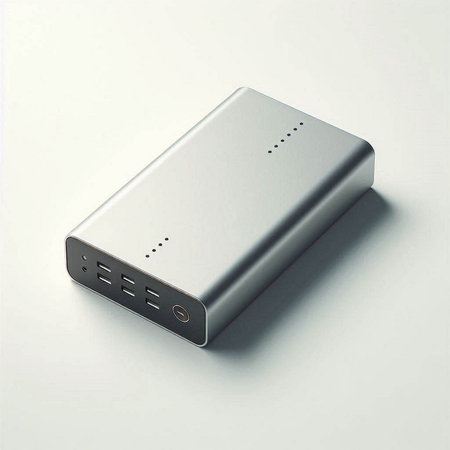 Power bank isolated on a white background. 3d render illustration.