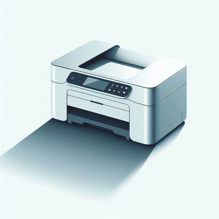 Printer isolated on a white background. 3d render illustration.