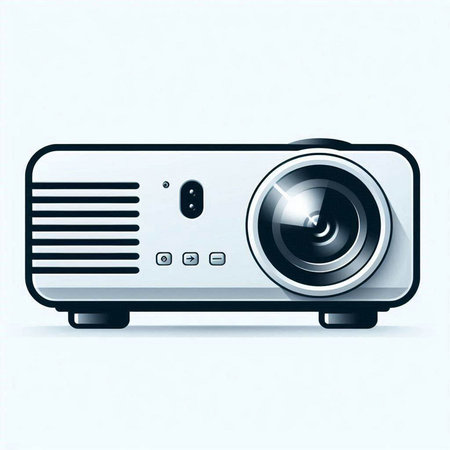 Projector isolated on a white background. Vector illustration. Eps 10.