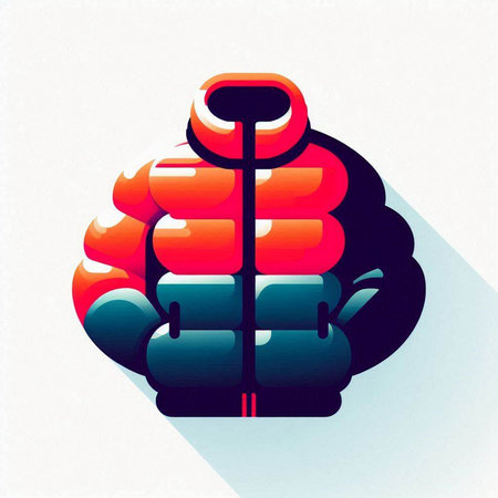 abstract vector illustration of a winter jacket on a white background.
