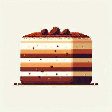 Vector illustration of a chocolate cake on a white background. Vector illustration.