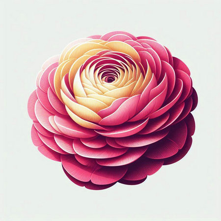Pink rose. Vector illustration. Isolated on a white background.