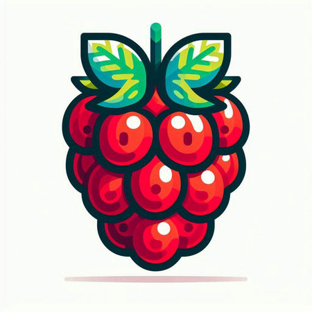 Raspberry icon. Vector illustration. Isolated on white background.