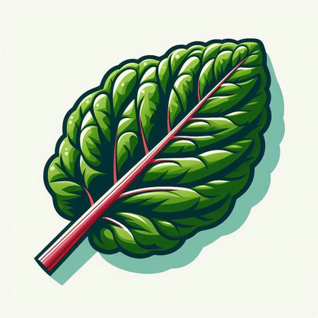 Leaf of chard or swiss chard. Vector illustration