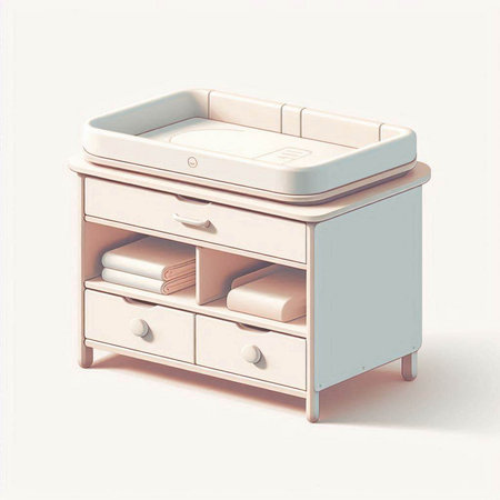 Furniture in pastel colors on a white background. 3d rendering