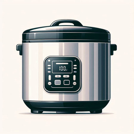 Illustration of a modern electric multi cooker on a white background.