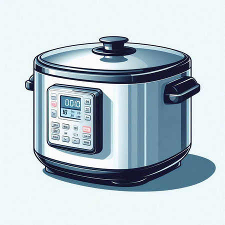 Illustration of a modern electric multicooker on a white background