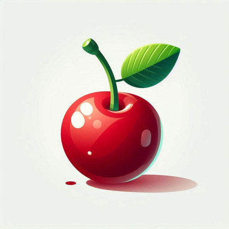 Cherry, vector illustration, isolated on white background. Eps 10