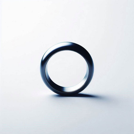 Metal ring on a white background. 3d rendering, 3d illustration.