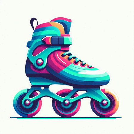 Roller skates isolated on white background. Vector illustration in flat style.