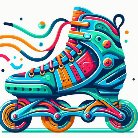 Roller skates. Colorful vector illustration for your design.