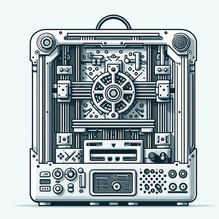 Vector illustration of an old video game console on a white background.
