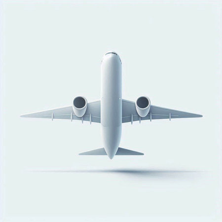 Airplane on a white background. 3d rendering. 3d illustration.