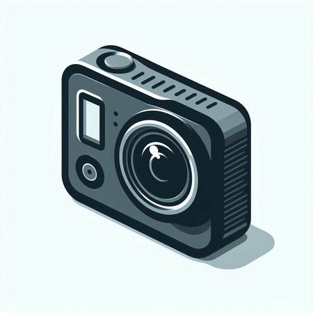 Camera icon. Isometric illustration of camera vector icon for web design