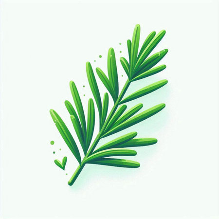 Sprig of rosemary on a white background. Vector illustration.