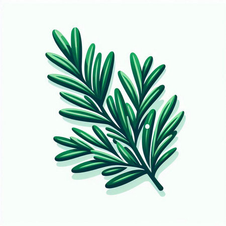 rosemary branch icon isolated on white background. flat style. vector illustration