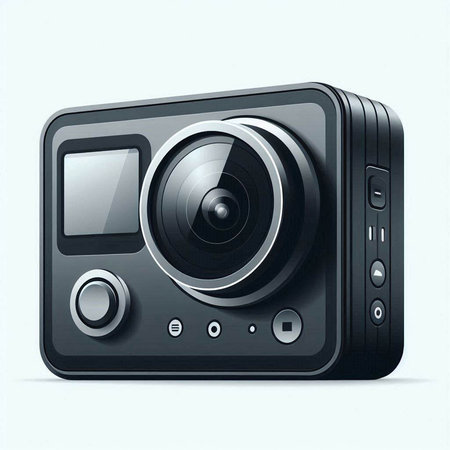 Modern camera isolated on white background. Vector illustration. Eps 10.