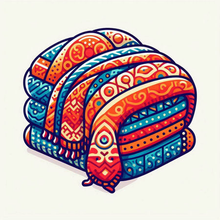 Vector illustration of knitted winter hat. Hand drawn doodle style.