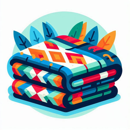 Vector illustration of a stack of clean towels in a flat style.