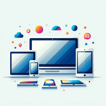 Set of electronic devices in flat design style. Vector illustration. Eps 10