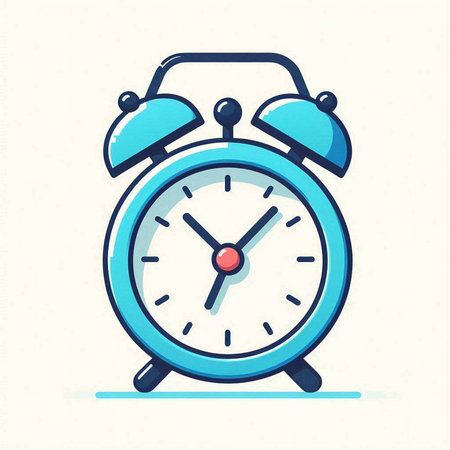 Alarm clock icon. Vector illustration in flat style. Isolated on white background.