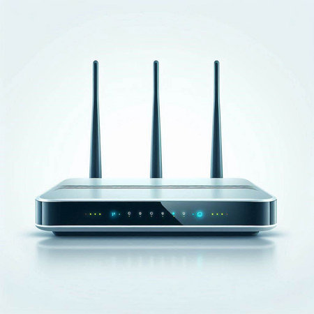 Wireless router on a white background. Vector illustration. Eps 10.