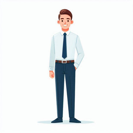 Businessman in a shirt and tie. Vector illustration in cartoon style