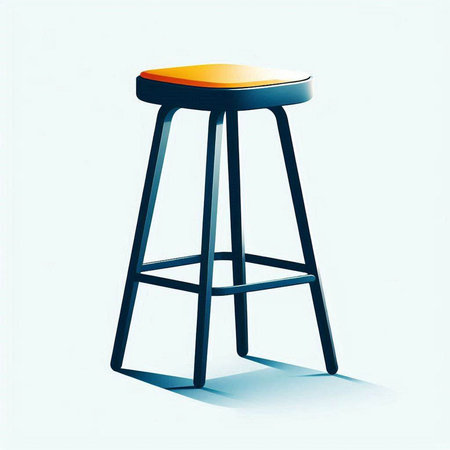 Modern bar stool on a white background. 3d render illustration.
