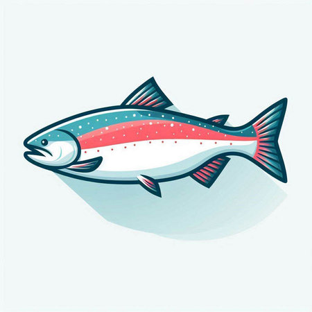 Salmon fish icon. Vector illustration of a salmon fish isolated on white background.