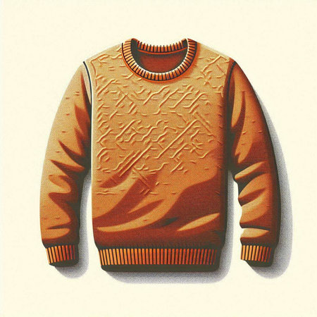 Knitted sweater with a pattern on a white background, illustration.