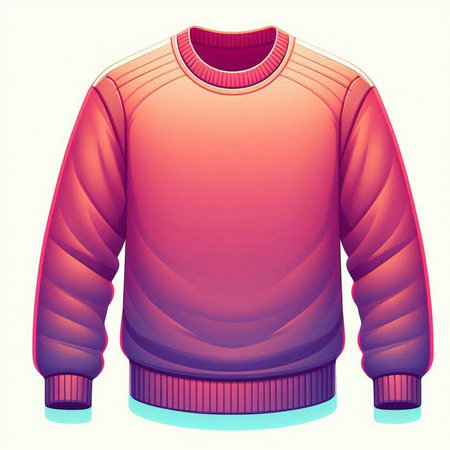 Red sweater isolated on a white background. Vector illustration. Eps 10.