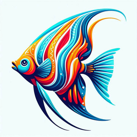 Colorful fish on a white background, vector illustration, eps 10