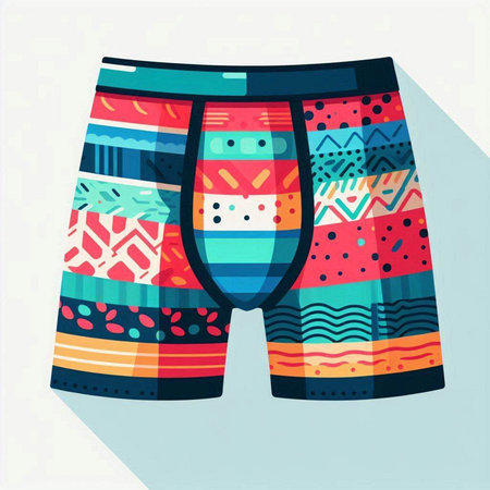 Swimming trunks, vector illustration in flat style. Summer clothes.