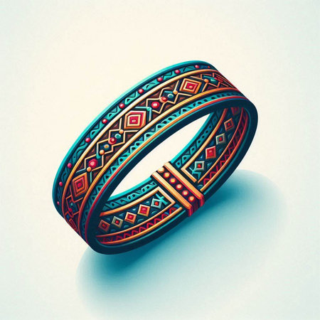 wedding rings with ethnic ornament on a white background. 3d illustration