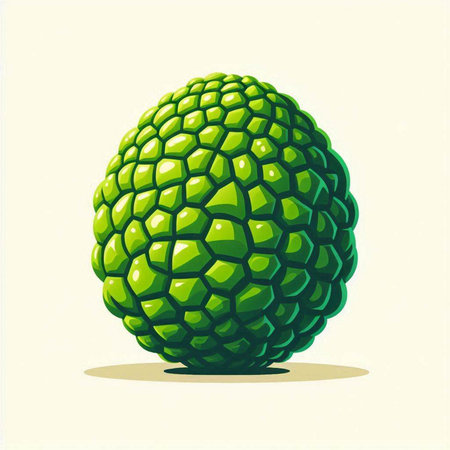 Illustration of a green fruit, isolated on a white background.