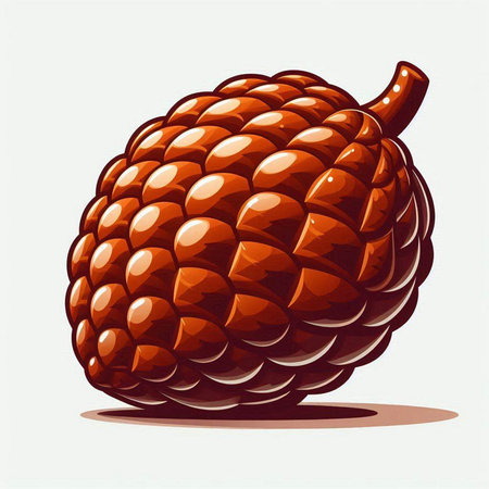 Illustration of a Cone Fruit Isolated on a White Background