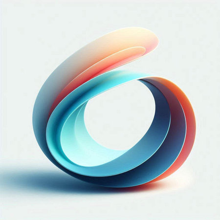 Abstract 3d blue and red spiral on white background. Vector illustration.