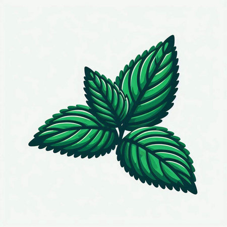 Mint leaf isolated on white background. Vector illustration. Eps 10