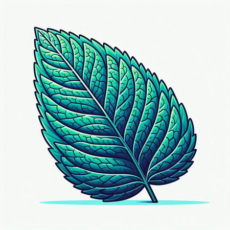 Vector illustration of mint leaf. Isolated on a white background.