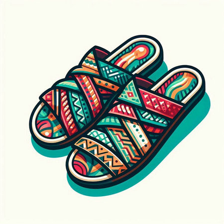 Vector illustration of mittens in ethnic style. Hand-drawn illustration.