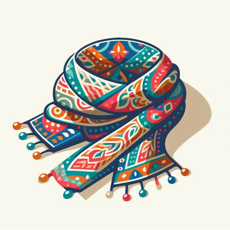 Vector illustration of a stylized ornamental snail in ethnic style.