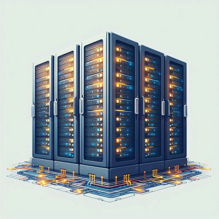 Data center with hard drives on the light background. 3d rendering