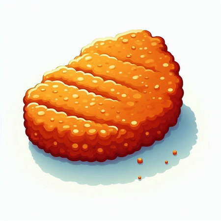 Illustration of a piece of bread isolated on a white background.