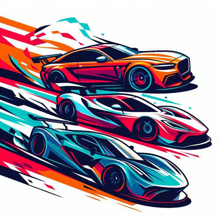 sport car racing on a white background, vector illustration eps 10