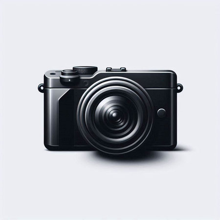 Digital camera isolated on white background. Vector illustration. Eps 10.