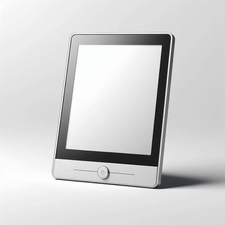 Tablet pc with blank screen isolated on white background. 3d illustration