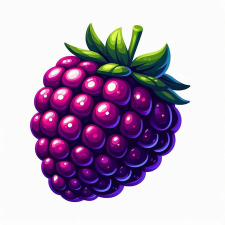 Illustration of a blackberry on a white background. Vector illustration